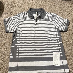 Lululemon Athletica Gray and White Trainer Polo